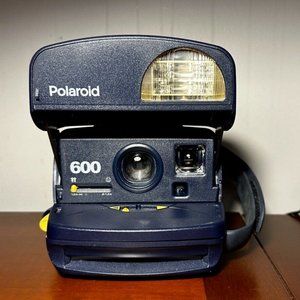 Vintage Polaroid 600 One Step Express Blue Instant Camera Film Tested